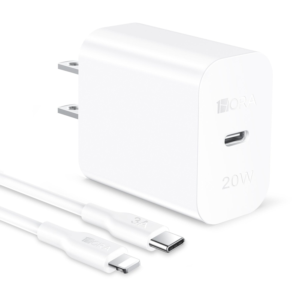 CARGADOR DE IPHONE COMPLETO 20W 1HORA